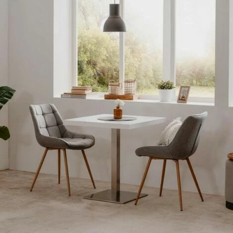 Offres 😉 WEBMARKETPOINT Table Haute Carrée 75 Cm Plateau Blanc Et Piètement Chrome 70x70xh.75 Cm ✨ 5 Offres 😉 WEBMARKETPOINT Table Haute Carrée 75 Cm Plateau Blanc Et Piètement Chrome 70x70xh.75 Cm ✨ – Image 3