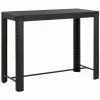 Budget 🧨 Hommoo Table De Bar De Jardin Noir 140,5x60,5x110,5 Cm Resine Tressee 👏