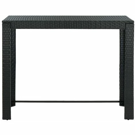 Budget 🧨 Hommoo Table De Bar De Jardin Noir 140,5x60,5x110,5 Cm Resine Tressee 👏 4 Budget 🧨 Hommoo Table De Bar De Jardin Noir 140,5x60,5x110,5 Cm Resine Tressee 👏 – Image 2