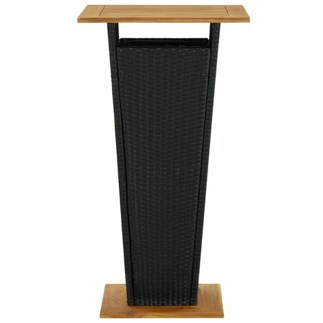 Budget 🥰 Hommoo Table De Bar Noir 60x60x110 Cm Resine Tressee Et Bois D'acacia ❤️ 5 Budget 🥰 Hommoo Table De Bar Noir 60x60x110 Cm Resine Tressee Et Bois D'acacia ❤️ – Image 3