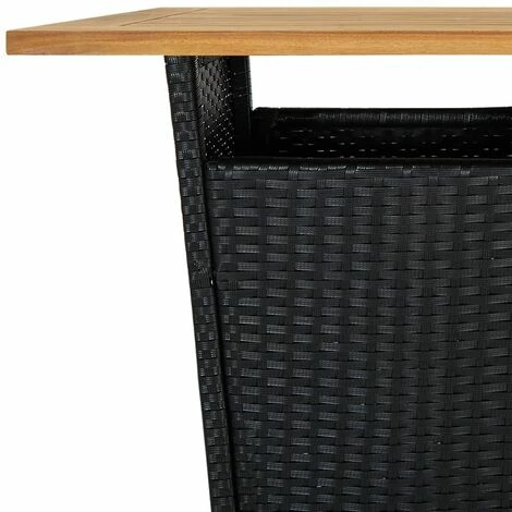 Budget 🥰 Hommoo Table De Bar Noir 60x60x110 Cm Resine Tressee Et Bois D'acacia ❤️ 7 Budget 🥰 Hommoo Table De Bar Noir 60x60x110 Cm Resine Tressee Et Bois D'acacia ❤️ – Image 5