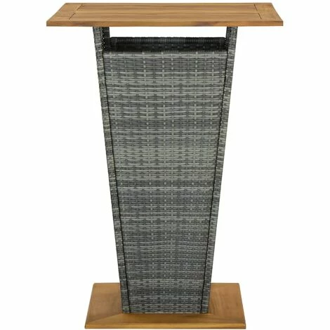 Tout neuf 👏 Hommoo Table De Bar Gris 80x80x110 Cm Resine Tressee Et Bois D'acacia ✨ 4 Tout neuf 👏 Hommoo Table De Bar Gris 80x80x110 Cm Resine Tressee Et Bois D'acacia ✨ – Image 2