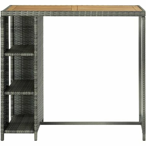 Meilleure affaire 🤩 Hommoo Table De Bar Avec Rangement Gris 120x60x110 Cm Resine Tressee ❤️ 5 Meilleure affaire 🤩 Hommoo Table De Bar Avec Rangement Gris 120x60x110 Cm Resine Tressee ❤️ – Image 3