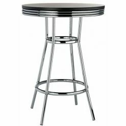 Promo 😍 NETFURNITURE Phoenix Retro American Diner Style Table - Le Noir 🧨