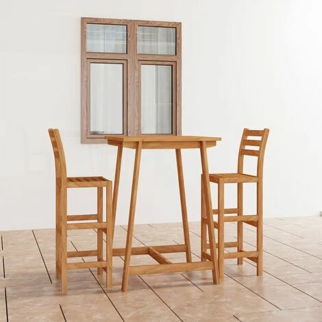 Meilleur prix 😍 TRUE DEAL Ensemble De Bar D'extérieur 3 Pcs Bois D'acacia Massif 👏 3 Meilleur prix 😍 TRUE DEAL Ensemble De Bar D'extérieur 3 Pcs Bois D'acacia Massif 👏