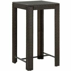 De gros ❤️ TRUE DEAL Meuble De Bar De Jardin 3 Pcs Et Coussins Résine Tressée Marron ❤️ 9 De gros ❤️ TRUE DEAL Meuble De Bar De Jardin 3 Pcs Et Coussins Résine Tressée Marron ❤️ -Table haute Boutique 54488080 3