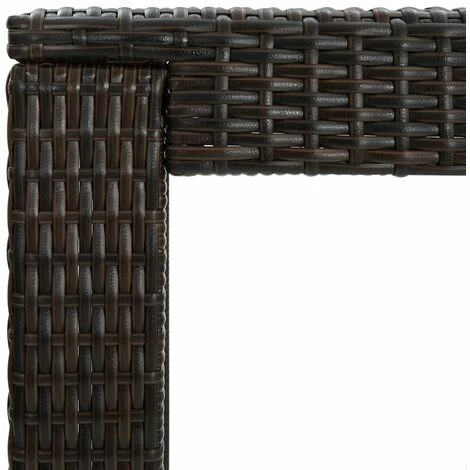 De gros ❤️ TRUE DEAL Meuble De Bar De Jardin 3 Pcs Et Coussins Résine Tressée Marron ❤️ 7 De gros ❤️ TRUE DEAL Meuble De Bar De Jardin 3 Pcs Et Coussins Résine Tressée Marron ❤️ – Image 5