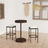 Meilleur prix 🔔 TRUE DEAL Meuble De Bar De Jardin 3 Pcs Et Coussins Résine Tressée Marron ✨ -Table haute Boutique 54488279 1