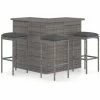 Les meilleures critiques de 💯 TRUE DEAL Meuble De Bar De Jardin 4 Pcs Avec Coussins Résine Tressée Gris 🌟 -Table haute Boutique 54488312 1