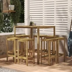 Meilleure vente ⭐ YOUTHUP Table De Bar 110x100x110 Cm Bois De Pin Imprégné - Brun 🎉