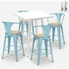 Bon marché 🥰 AHD AMAZING HOME DESIGN Ensemble Table Métal Blanc 60x60cm 4 Tabourets Tolix Bucket White Top Light | Couleur: Turquoise 🛒 1 Bon marché 🥰 AHD AMAZING HOME DESIGN Ensemble Table Métal Blanc 60x60cm 4 Tabourets Tolix Bucket White Top Light | Couleur: Turquoise 🛒 -Table haute Boutique 54641082 1