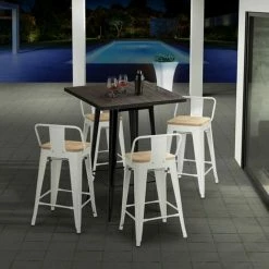 Sortie 🥰 AHD AMAZING HOME DESIGN Ensemble 4 Tabourets Style Tolix Table 60x60cm Bar Bois Métal Industriel Rough Black | Couleur: Turquoise ✔️ 8 Sortie 🥰 AHD AMAZING HOME DESIGN Ensemble 4 Tabourets Style Tolix Table 60x60cm Bar Bois Métal Industriel Rough Black | Couleur: Turquoise ✔️ -Table haute Boutique 54641213 2