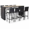 Promo 🎉 Topdeal Mobilier De Bar 9 Pcs Résine Tressée Et Bois D'acacia Noir FF49566_FR 😍 1 Promo 🎉 Topdeal Mobilier De Bar 9 Pcs Résine Tressée Et Bois D'acacia Noir FF49566_FR 😍 -Table haute Boutique 54643988 1