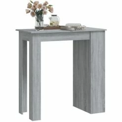 De gros 🔥 Table De Bar Avec Rangement 102x50x103,5 Cm Aggloméré Sonoma Gris VidaXL 🔥 -Table haute Boutique 54710338 4