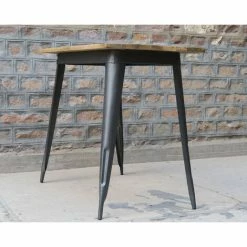 Tout neuf 🛒 MEUBLE HOUSE Mange-debout 120x70cm En Bois Exotique Et Métal "Dowtoun" - Marron 🛒 -Table haute Boutique 54941370 5