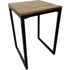 Vente flash 🎉 MEUBLE HOUSE Mange-debout Carré En Bois Exotique 70x70 Cm "Garden" - Marron ✔️ -Table haute Boutique 54941438 3