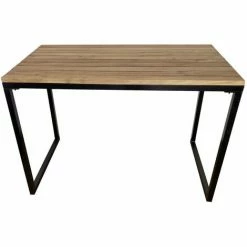 De gros ✨ MEUBLE HOUSE Table De Bar Design En Métal Et Bois Exotique "Garden" - Marron 💯 -Table haute Boutique 54941439 3