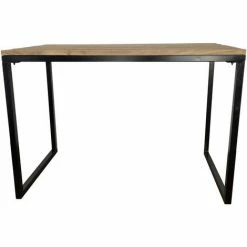 De gros ✨ MEUBLE HOUSE Table De Bar Design En Métal Et Bois Exotique "Garden" - Marron 💯 -Table haute Boutique 54941439 4