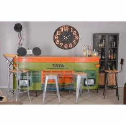 Meilleure affaire ✔️ MEUBLE HOUSE Bar Industriel "TATA" Collection Nola - Vert 😉