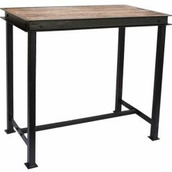 Les meilleures critiques de 🎁 MEUBLE HOUSE Table Haute Métal Et Bois 120x70cm "IPN" - Noir 🎉 -Table haute Boutique 54941650 2