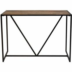 De gros 😉 MEUBLE HOUSE Mange-debout Industriel Métal Noir Et Bois Massif "Jack" - Marron 🧨