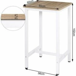 Tout neuf 🛒 HELLOSHOP26 Table De Bar Table De Cuisine En Aggloméré Et Métal Table De Bistrot Table Haute 102 Cm Chêne Clair - Beige ⭐ -Table haute Boutique 55080446 2