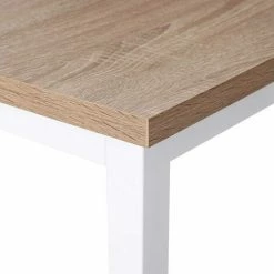 Tout neuf 🛒 HELLOSHOP26 Table De Bar Table De Cuisine En Aggloméré Et Métal Table De Bistrot Table Haute 102 Cm Chêne Clair - Beige ⭐ -Table haute Boutique 55080446 4