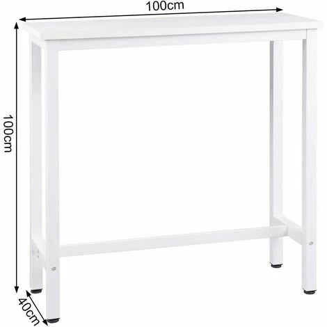 Meilleure affaire 💯 HELLOSHOP26 Table De Bar Table De Bistrot Structure En Métal Plateau En Aggloméré Table Haute Table à Manger 100 Cm Blanc - Blanc ⌛ 4 Meilleure affaire 💯 HELLOSHOP26 Table De Bar Table De Bistrot Structure En Métal Plateau En Aggloméré Table Haute Table à Manger 100 Cm Blanc - Blanc ⌛ – Image 2