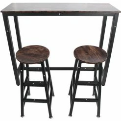 Le moins cher 🌟 YB équipement De Bar 1 Table De Bar Et 2 Tabourets De Bar Pour Les Fournitures De D?ner De Bar De Banquet 🥰 -Table haute Boutique 55204817 4