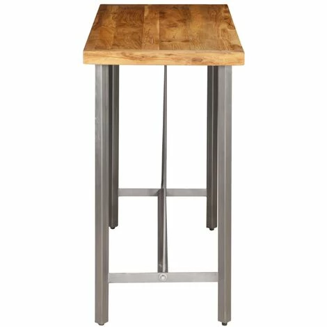 De gros 🎁 YOUTHUP Table De Bar Teck Recyclé Massif 120 X 58 X 106 Cm - Brun 🤩 6 De gros 🎁 YOUTHUP Table De Bar Teck Recyclé Massif 120 X 58 X 106 Cm - Brun 🤩 – Image 4