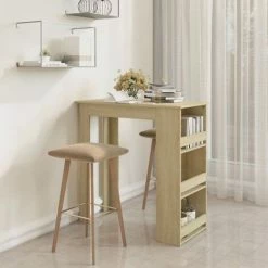 Meilleure affaire 🧨 YOUTHUP Table De Bar Avec Rangement Chêne Sonoma 102x50x103,5 Cm - Beige 🌟