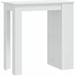 Tout neuf 👍 YOUTHUP Table De Bar étagère De Rangement Blanc Brillant 102x50x103,5cm - Blanc 🔥 -Table haute Boutique 55264353 2