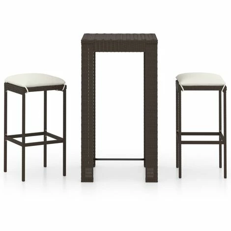 Acheter 🌟 Topdeal Meuble De Bar De Jardin 3 Pcs Et Coussins Résine Tressée Marron FF3064774_FR 🎁 3 Acheter 🌟 Topdeal Meuble De Bar De Jardin 3 Pcs Et Coussins Résine Tressée Marron FF3064774_FR 🎁