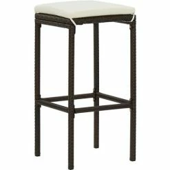 Offres ⌛ Topdeal Meuble De Bar De Jardin 7 Pcs Et Coussins Résine Tressée Marron FF3064786_FR ⭐ -Table haute Boutique 55276469 3