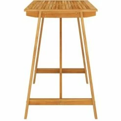 Promo 🔔 INLIFE Table De Bar De Jardin 140x70x104 Cm Bois D'acacia Massif ❤️ -Table haute Boutique 55639886 3