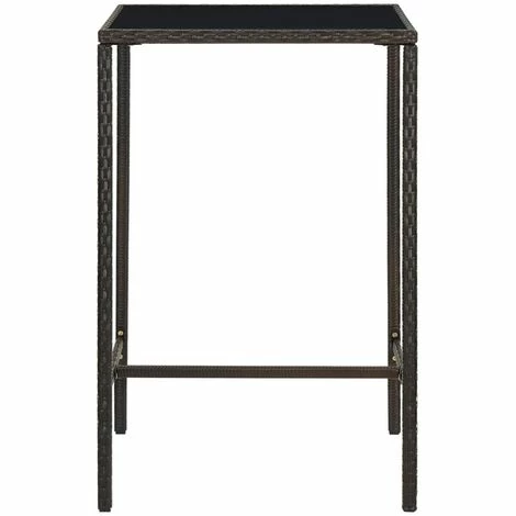 Bon marché 🤩 INLIFE Table De Bar De Jardin Marron 70x70x110 Cm Résine Tressée Verre 🤩 3 Bon marché 🤩 INLIFE Table De Bar De Jardin Marron 70x70x110 Cm Résine Tressée Verre 🤩