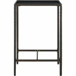 Bon marché 🤩 INLIFE Table De Bar De Jardin Marron 70x70x110 Cm Résine Tressée Verre 🤩 9 Bon marché 🤩 INLIFE Table De Bar De Jardin Marron 70x70x110 Cm Résine Tressée Verre 🤩 -Table haute Boutique 55640041 3
