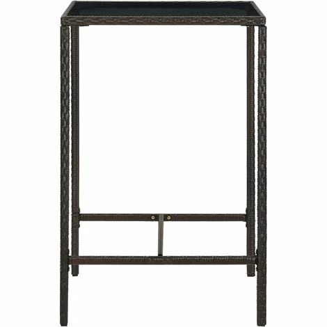 Bon marché 🤩 INLIFE Table De Bar De Jardin Marron 70x70x110 Cm Résine Tressée Verre 🤩 5 Bon marché 🤩 INLIFE Table De Bar De Jardin Marron 70x70x110 Cm Résine Tressée Verre 🤩 – Image 3