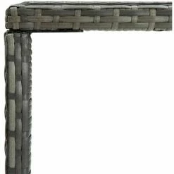 Offres 🤩 INLIFE Table De Bar De Jardin Gris 70x70x110cm Résine Tressée Et Verre 💯 -Table haute Boutique 55640050 4