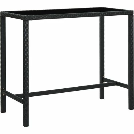 Coupon 🛒 INLIFE Table Bar De Jardin Noir 130x60x110 Cm Résine Tressée Et Verre 🌟 4 Coupon 🛒 INLIFE Table Bar De Jardin Noir 130x60x110 Cm Résine Tressée Et Verre 🌟 – Image 2