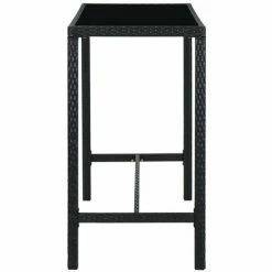 Coupon 🛒 INLIFE Table Bar De Jardin Noir 130x60x110 Cm Résine Tressée Et Verre 🌟 9 Coupon 🛒 INLIFE Table Bar De Jardin Noir 130x60x110 Cm Résine Tressée Et Verre 🌟 -Table haute Boutique 55640496 3