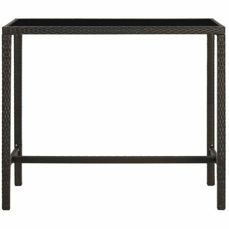 Grosses soldes 🌟 INLIFE Table De Bar De Jardin Marron 130x60x110cm Résine Tressée Verre ❤️ 3 Grosses soldes 🌟 INLIFE Table De Bar De Jardin Marron 130x60x110cm Résine Tressée Verre ❤️