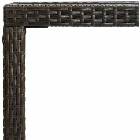 Grosses soldes 🌟 INLIFE Table De Bar De Jardin Marron 130x60x110cm Résine Tressée Verre ❤️ 6 Grosses soldes 🌟 INLIFE Table De Bar De Jardin Marron 130x60x110cm Résine Tressée Verre ❤️ – Image 4