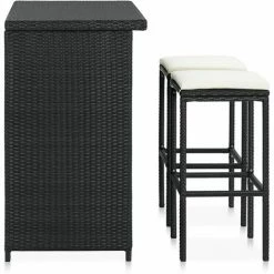 Vente flash 🛒 INLIFE Ensemble De Bar 3 Pcs Résine Tressée Noir 🔥 9 Vente flash 🛒 INLIFE Ensemble De Bar 3 Pcs Résine Tressée Noir 🔥 -Table haute Boutique 55641383 3