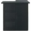 Promo 🔥 INLIFE Table D'angle De Bar Noir 100x50x105 Cm Résine Tressée ⭐ -Table haute Boutique 55641495 1