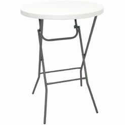Offres 🎁 NETFURNITURE Bazon Foldaway Tall Bar Poseur Table - Blanc 🔥
