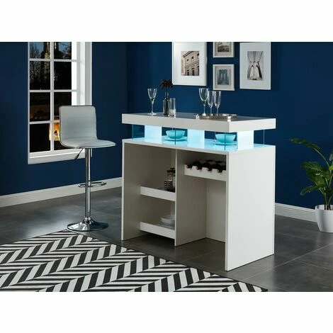 Nouveau 🔥 VENTE-UNIQUE.COM Meuble De Bar FABIO - MDF Laqué Blanc - LEDs - Blanc 🔔 3 Nouveau 🔥 VENTE-UNIQUE.COM Meuble De Bar FABIO - MDF Laqué Blanc - LEDs - Blanc 🔔