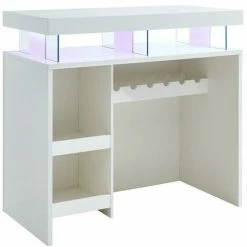 Nouveau 🔥 VENTE-UNIQUE.COM Meuble De Bar FABIO - MDF Laqué Blanc - LEDs - Blanc 🔔 9 Nouveau 🔥 VENTE-UNIQUE.COM Meuble De Bar FABIO - MDF Laqué Blanc - LEDs - Blanc 🔔 -Table haute Boutique 55882753 3