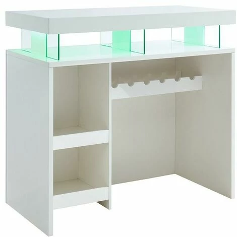 Nouveau 🔥 VENTE-UNIQUE.COM Meuble De Bar FABIO - MDF Laqué Blanc - LEDs - Blanc 🔔 7 Nouveau 🔥 VENTE-UNIQUE.COM Meuble De Bar FABIO - MDF Laqué Blanc - LEDs - Blanc 🔔 – Image 5