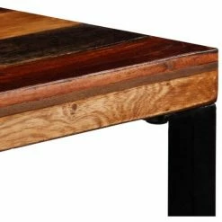 Remise 👍 HELLOSHOP26 Table Haute Mange Debout Bar Bistrot Bois Recyclé Solide 120 Cm - Bois 🔥 -Table haute Boutique 56403671 5